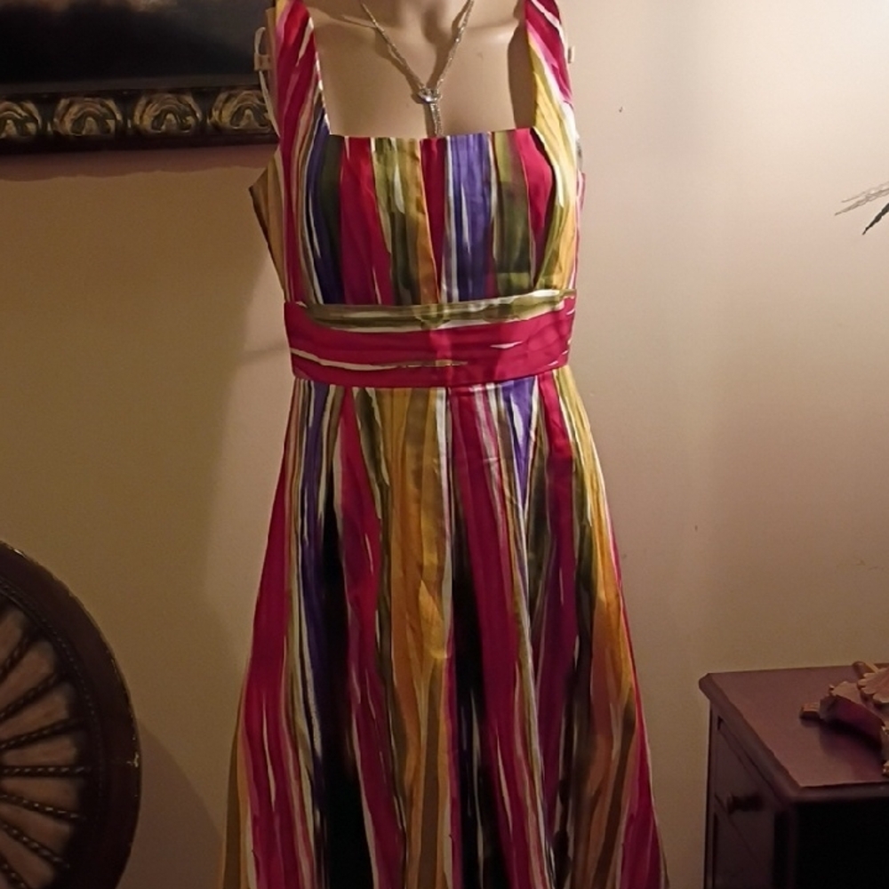 Calvin Klein Collection Pink and Yellow Sleeveless Sundress